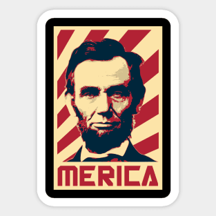 Abraham Lincoln Merica Retro Propaganda Sticker